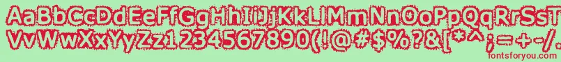 HoneyISpiltVerdana Font – Red Fonts on Green Background