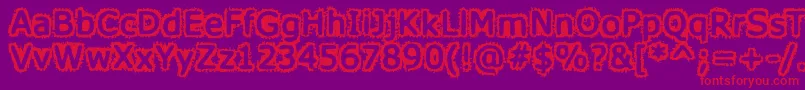 HoneyISpiltVerdana Font – Red Fonts on Purple Background