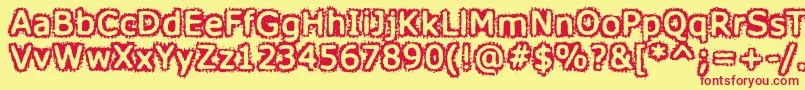 HoneyISpiltVerdana Font – Red Fonts on Yellow Background