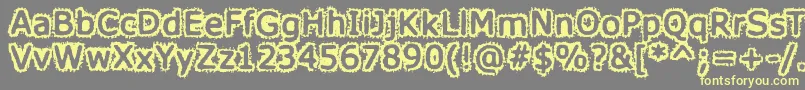 HoneyISpiltVerdana-Schriftart – Gelbe Schriften auf grauem Hintergrund