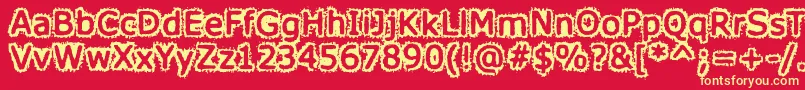 HoneyISpiltVerdana Font – Yellow Fonts on Red Background