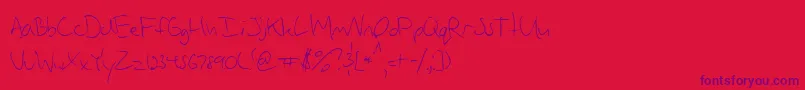Vadims Font – Purple Fonts on Red Background
