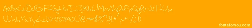 Vadims-Schriftart – Gelbe Schriften auf orangefarbenem Hintergrund