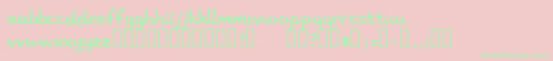 Stereohi Font – Green Fonts on Pink Background