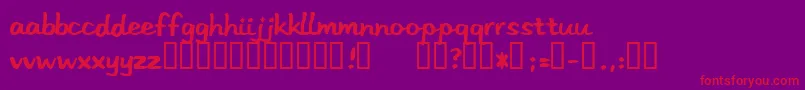 Stereohi-fontti – punaiset fontit violetilla taustalla