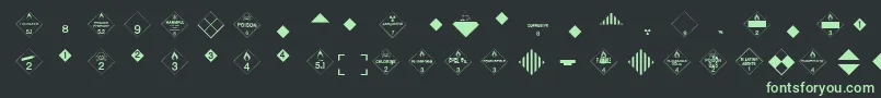 Czcionka EsriHazardousMaterials – zielone czcionki na czarnym tle