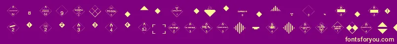 EsriHazardousMaterials Font – Yellow Fonts on Purple Background