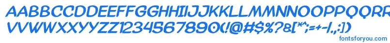 フォントAmazgodabold – 白い背景に青い文字