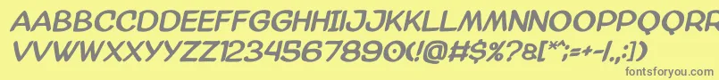 Amazgodabold-Schriftart – Graue Schriften auf gelbem Hintergrund