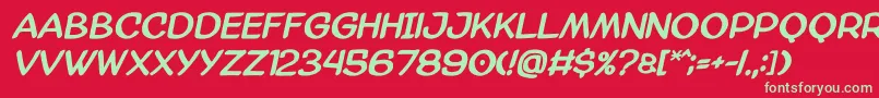 フォントAmazgodabold – 赤い背景に緑の文字