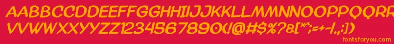 フォントAmazgodabold – 赤い背景にオレンジの文字