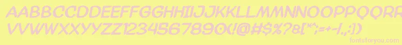 Amazgodabold Font – Pink Fonts on Yellow Background