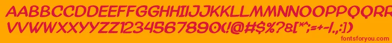 フォントAmazgodabold – オレンジの背景に赤い文字