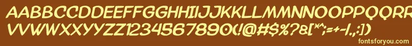 Amazgodabold Font – Yellow Fonts on Brown Background