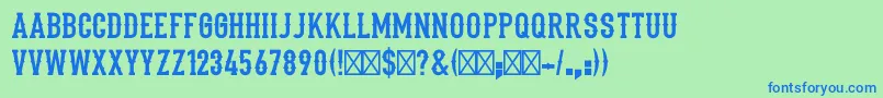 Stadium1946Regular Font – Blue Fonts on Green Background