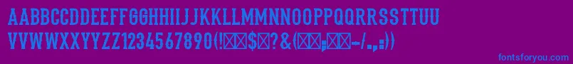 fuente Stadium1946Regular – Fuentes Azules Sobre Fondo Morado