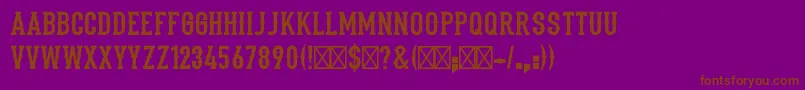 Stadium1946Regular-Schriftart – Braune Schriften auf violettem Hintergrund