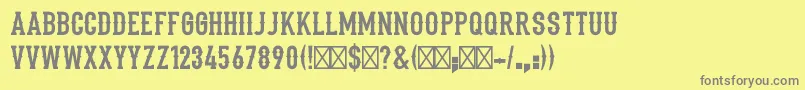Stadium1946Regular Font – Gray Fonts on Yellow Background