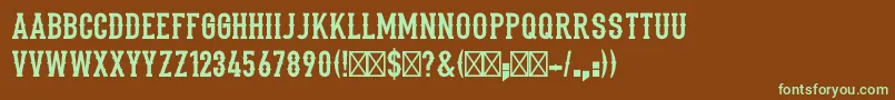 Police Stadium1946Regular – polices vertes sur fond brun