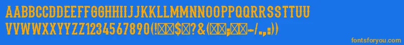 Stadium1946Regular Font – Orange Fonts on Blue Background