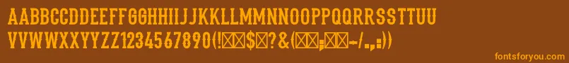 Stadium1946Regular Font – Orange Fonts on Brown Background
