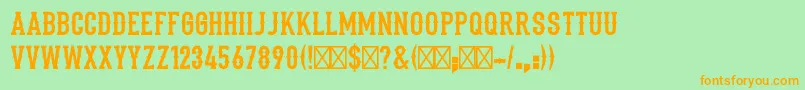 Stadium1946Regular Font – Orange Fonts on Green Background