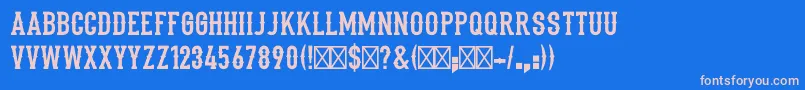 Stadium1946Regular Font – Pink Fonts on Blue Background