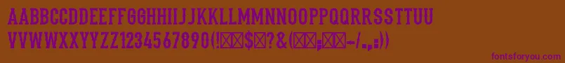 Stadium1946Regular Font – Purple Fonts on Brown Background