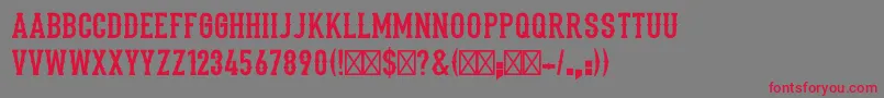 Stadium1946Regular Font – Red Fonts on Gray Background