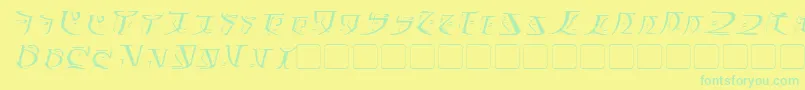 FalmerItalic-fontti – vihreät fontit keltaisella taustalla