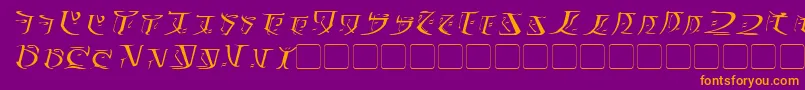 FalmerItalic-fontti – oranssit fontit violetilla taustalla