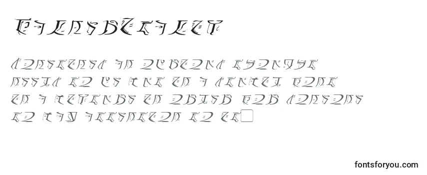 Überblick über die Schriftart FalmerItalic