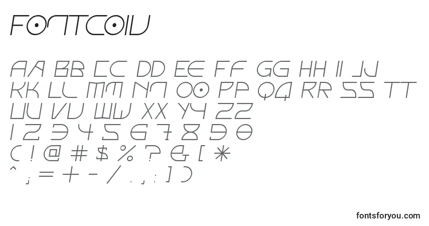 Fontcoiv-fontti – aakkoset, numerot, erikoismerkit