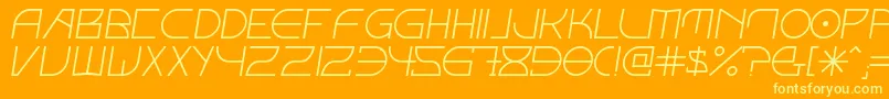 Fontcoiv Font – Yellow Fonts on Orange Background