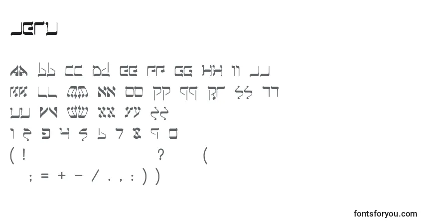 Czcionka Jeru – alfabet, cyfry, specjalne znaki