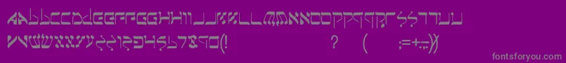 Fonte Jeru – fontes cinzas em um fundo violeta