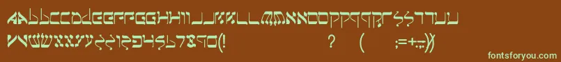 Jeru-fontti – vihreät fontit ruskealla taustalla