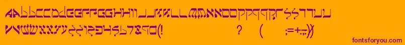 Jeru-fontti – violetit fontit oranssilla taustalla