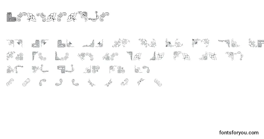 A fonte CornpopTwo – alfabeto, números, caracteres especiais