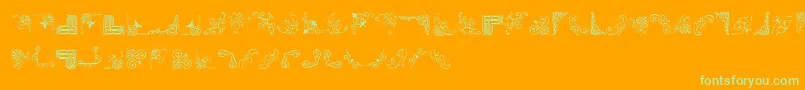 CornpopTwo-Schriftart – Grüne Schriften auf orangefarbenem Hintergrund