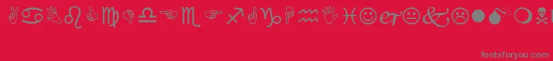 Police Wingdings – polices grises sur fond rouge