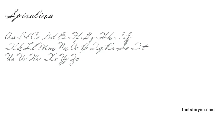 Шрифт Spirulina – алфавит, цифры, специальные символы