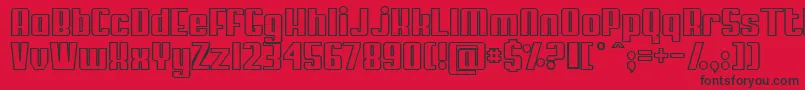 MyPumaOutlined Font – Black Fonts on Red Background