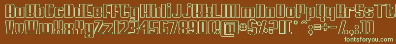 MyPumaOutlined Font – Green Fonts on Brown Background