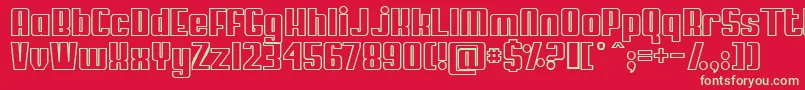 MyPumaOutlined Font – Green Fonts on Red Background