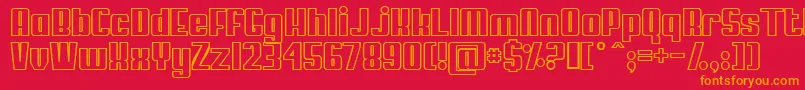 フォントMyPumaOutlined – 赤い背景にオレンジの文字