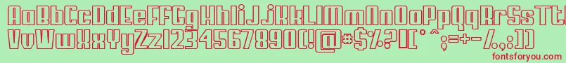 MyPumaOutlined Font – Red Fonts on Green Background