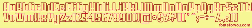 MyPumaOutlined Font – Red Fonts on Yellow Background