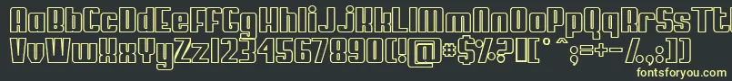 フォントMyPumaOutlined – 黒い背景に黄色の文字
