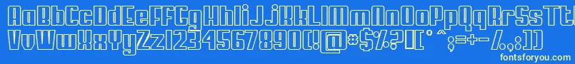 MyPumaOutlined Font – Yellow Fonts on Blue Background